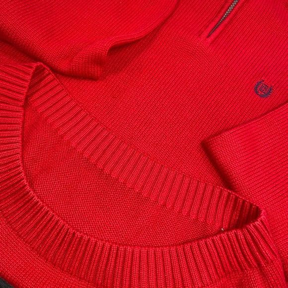 Chaps Red Half Zip Pullover Sweater - Picture 6 of 13